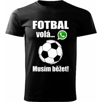 dětské tričko Fotbal volá musím běžet černé