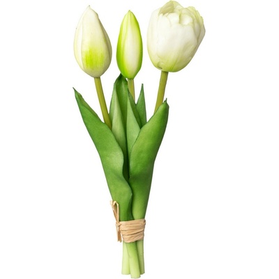 Umelý kytica tulipánov výška 20,5 cm Gasper - biela