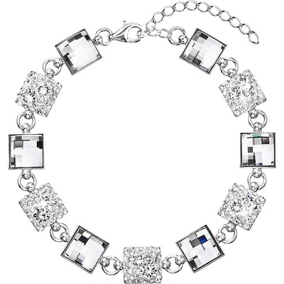 Evolution Group strieborný náramok so Swarovski krištálmi biely 33047.1