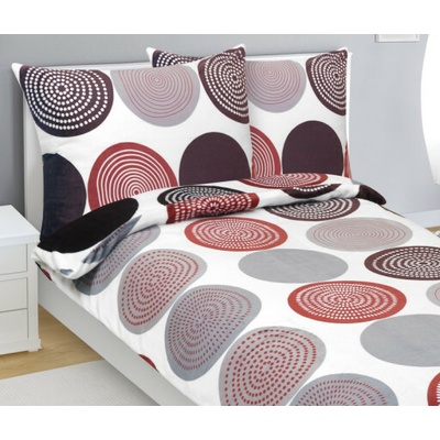 Bellatex obliečky mikroflanel Červená Mandala 140x200 70x90