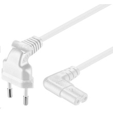 goobay Kabel síťový 2pinový,CEE 7/16(M) - IEC320 C7, oba konektory 90°, 5m, bílý (97357) - 19.92.0145