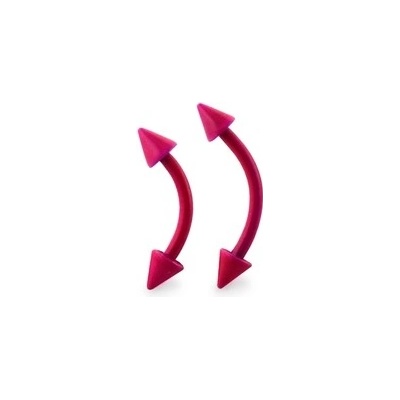 Piercingate piercing do obočí neonový s hroty POB00193 Hroty 3růžová