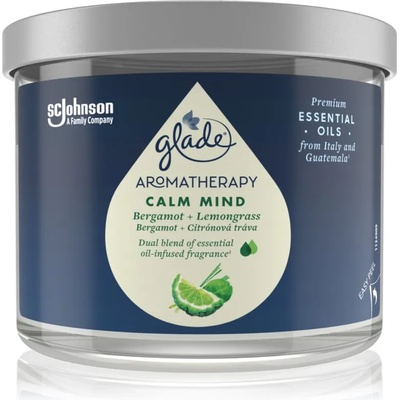Glade Aromatherapy Calm Mind ароматна свещ Bergamot + Lemongrass 260 гр