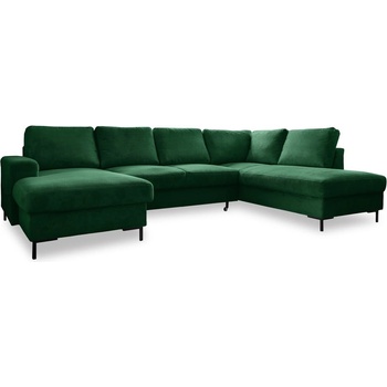 Miuform Тъмнозелен разтегателен ъглов диван от рипсено кадифе (десен ъгъл) Lofty Lilly - Miuform (1083ON35)