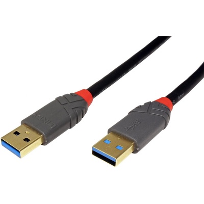 Lindy 36752 USB, USB 3.2 Gen1 (USB 3.0 / USB 3.1 Gen1) USB-A zástrčka, USB-A zástrčka, 2m, černý