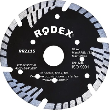 Rodex Диск диамант турбо 125 мм издигащ сегмент rodex 39179