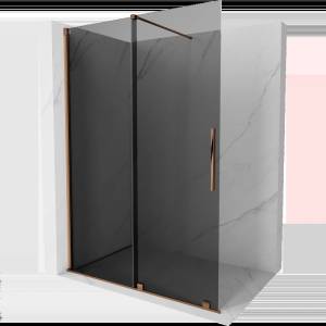 Mexen Velar плъзгаща се душ стена Walk-in 160 x 200 см, графит 8 мм, розово злато - 871-160-000-43-60 (871-160-000-43-60)