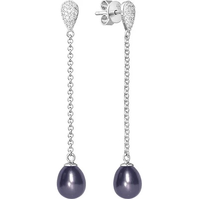 Gaura Pearls Дамски сребърни обеци с естествени перли Gaura Pearls SK19367E-B (SK19367E-B)