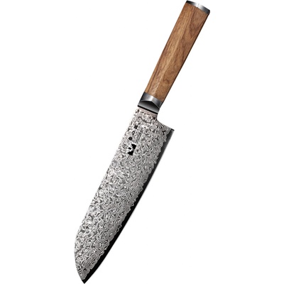 Swityf kuchyňské Damaškový nůž Santoku 18 cm růžové dřevo DSK-LF