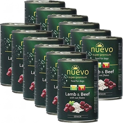 Nuevo Dog Senior Jehněčí a hovězí s ovesnými vločkami 12 x 400 g