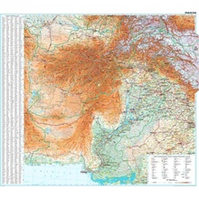 Gizi Map Pakistan (Pakistán) - nástěnná mapa 100 x 88 cm Varianta: bez rámu v tubusu, Provedení: laminovaná mapa v lištách