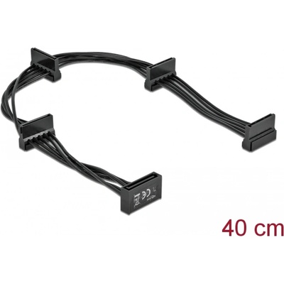 Delock Захранващ кабел Delock SATA с 15-пинов конектор 4 x 15-пинови гнезда SATA, 40 cm, черен