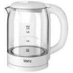 Voltz Електрическа стъклена кана Oliver Voltz OV51230X, 2200W, 1.7 л, Скрит нагревател, Светлинен индикатор, 360C основа - Бял (5OV51230XW) - potrebno Електрически кани