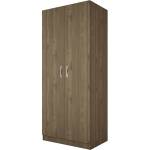 Bogdan Furniture I Двукрилен гардероб Mod 1001, Орех адмирал