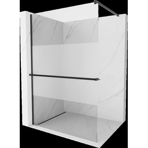 Mexen Kioto+ душ стена с рафт Walk-in 90 x 200 см, прозрачен/мраз, черен - 800-090-121-70-35 (800-090-121-70-35)
