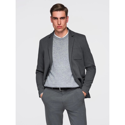 Ombre Men's SLIM knit jacket with subtle texture graphite čierna | šedá | svetlomodrá | krémová | viacfarená