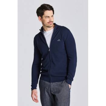 Gant Cotton Pique Zip Cardigan modrá