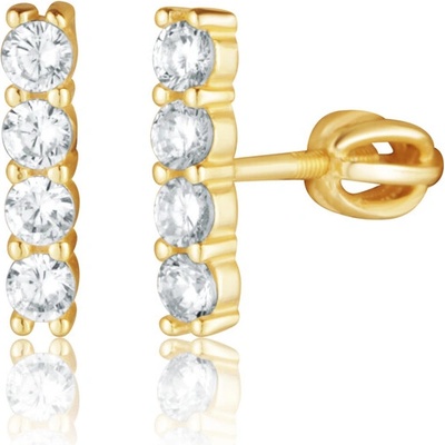 JVD Pozlátené strieborné náušnice so zirkónmi SVLE3441XH2GO00