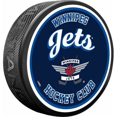 Mustang Puk Winnipeg Jets NHL Retro Script