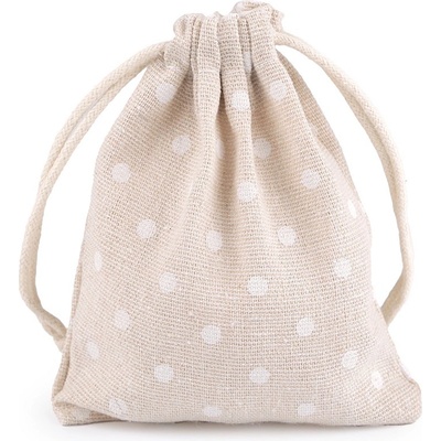 Prima-obchod Lněný pytlík s puntíky 10x13 cm, barva 4 režná světlá