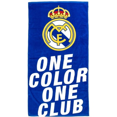 CurePink ručník osuška FC Real Madrid Hlavní logo a Text 40 x 40 cm