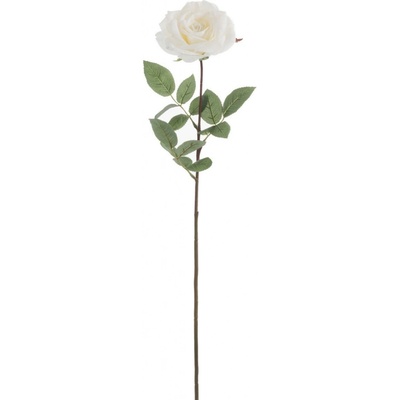 Biela umelá dekoratívna kvetina ruže - 15*7*76 cm - J-Line by Jolipa