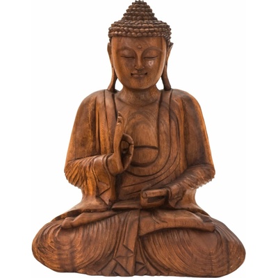Sanu Babu Buddha ze dřeva stromu Suar, 51cm (AG)