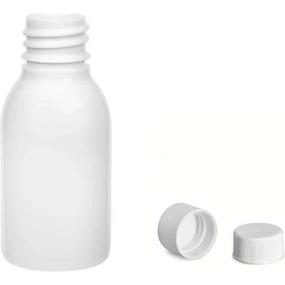 Via Plastová lahvička bílá široká s bílým uzávěrem 25 ml