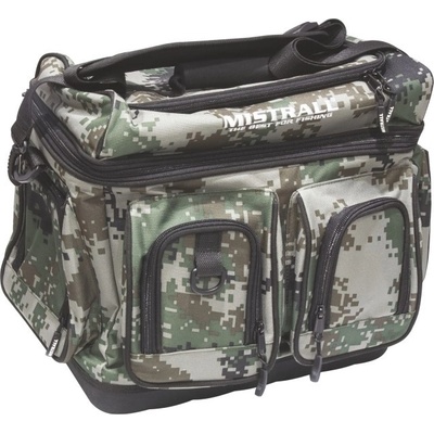 Mistrall rybářská taška s pevným dnem a kapsami 44x27x35 cm maskáč