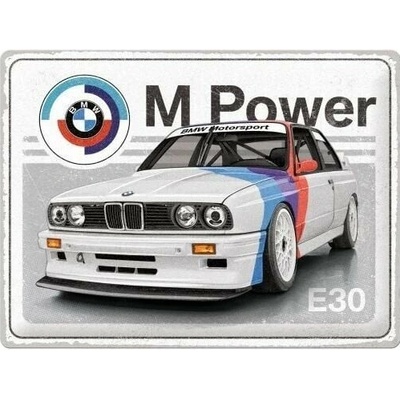 Plechová ceduľa BMW - E30 M Power, 40 x 30 cm