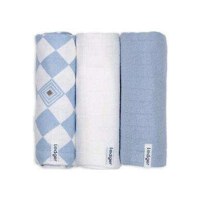 Lodger Swaddler Solid Matcha 70 x 70 cm Blue Fogg 3 ks