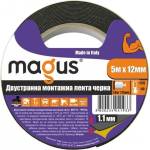 Magus Двустранна монтажна лента 5м/12мм Черна (871001)