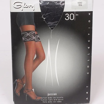 Image 1 of Дамски черен чорапогащник с ефектна лента 30den