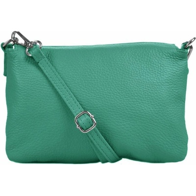 Menší kožená crossbody kabelka 5474 tyrkys