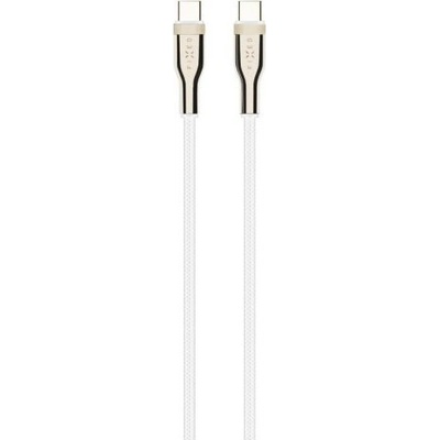 Fixed FIXDB-CC2-WH opletený nabíjací a dátový, PD 100W USB-C/USB-C na iPhone/iPad/MacBook/AirPods, 2m, bílý