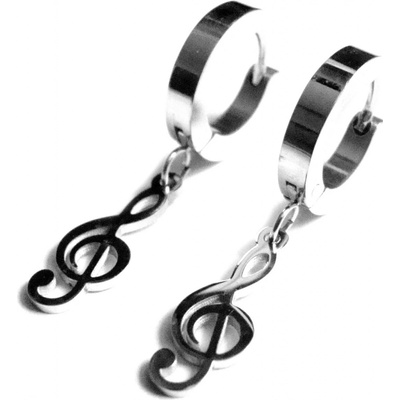 Steel Jewelry náušnice houslový klíč z chirurgické oceli NS251101