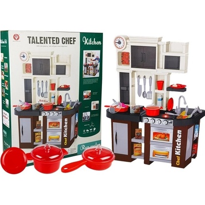 LEAN TOYS Kuchyňa so svetelnými, zvukovými efektami a tečúcou vodou 84 cm