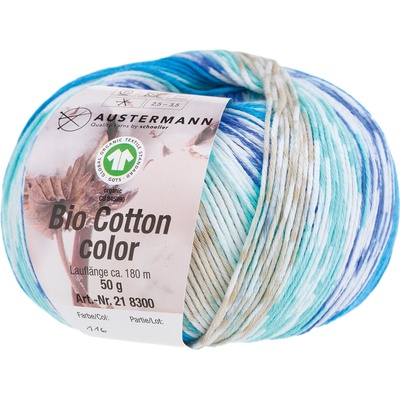Austermann BIO COTTON COLOR - 100% organická bavlna - Ručně pletací příze Barva: 116 TÜRKIS