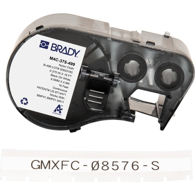 Brady M4C-375-499 / 170793, 9.53 mm x 4.88 m, Найлон, черен печат / бял фон (170793)