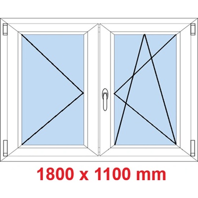 Soft Dvoukřídlé plastové okno 1800 x 1100 mm O+OS Dub bahenní