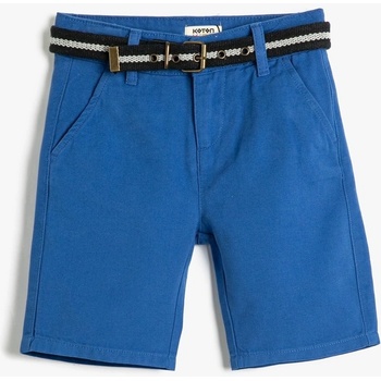 Koton Chino šortky s páskem a kapsami z bavlny bílá