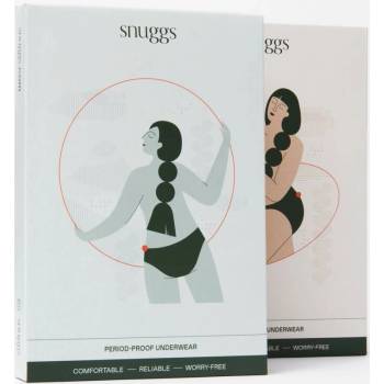 Snuggs Period Underwear Classic Medium Flow Black látkové menstruační kalhotky pro střední menstruaci
