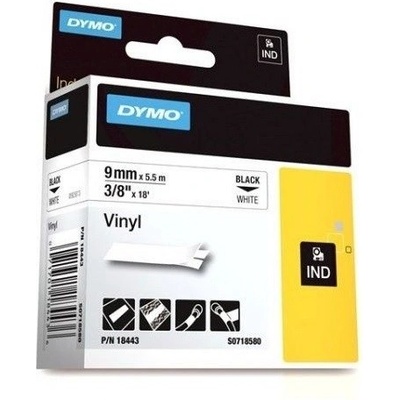 DYMO Vinylová páska 9 mm x 5,5 m, biela/čierna 18443