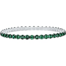 CRYSTalp Elastický tenisový náramek se zelenými Swarovski krystaly Aura 22270.EME.E