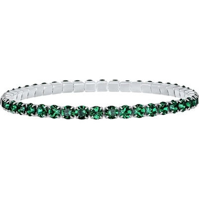 CRYSTalp Elastický tenisový náramek se zelenými Swarovski krystaly Aura 22270.EME.E