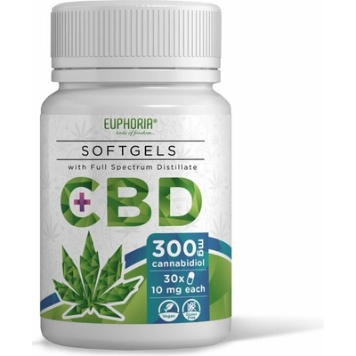 Euphoria Konopné CBD Gélové kapsule 30 x 10 mg 300 mg