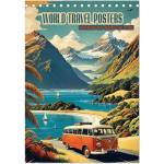 Calvendo World Travel Posters - Nostalgic Trip Around the Globe (Desk Calendar 2026 DIN A5 portrait), CALVENDO 12 Month DeskCalendar | Calvendo, Renate Utz