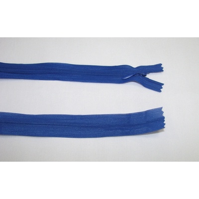 Zips krytý 3mm modrá nedeliteľný 45cm dederon
