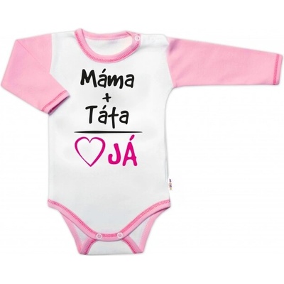 Baby Nellys Body dlhý rukáv s vtipným textom Máma+Táta holka