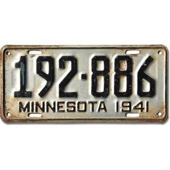 Americká ŠPZ Minnesota 1941 Silver 192-886